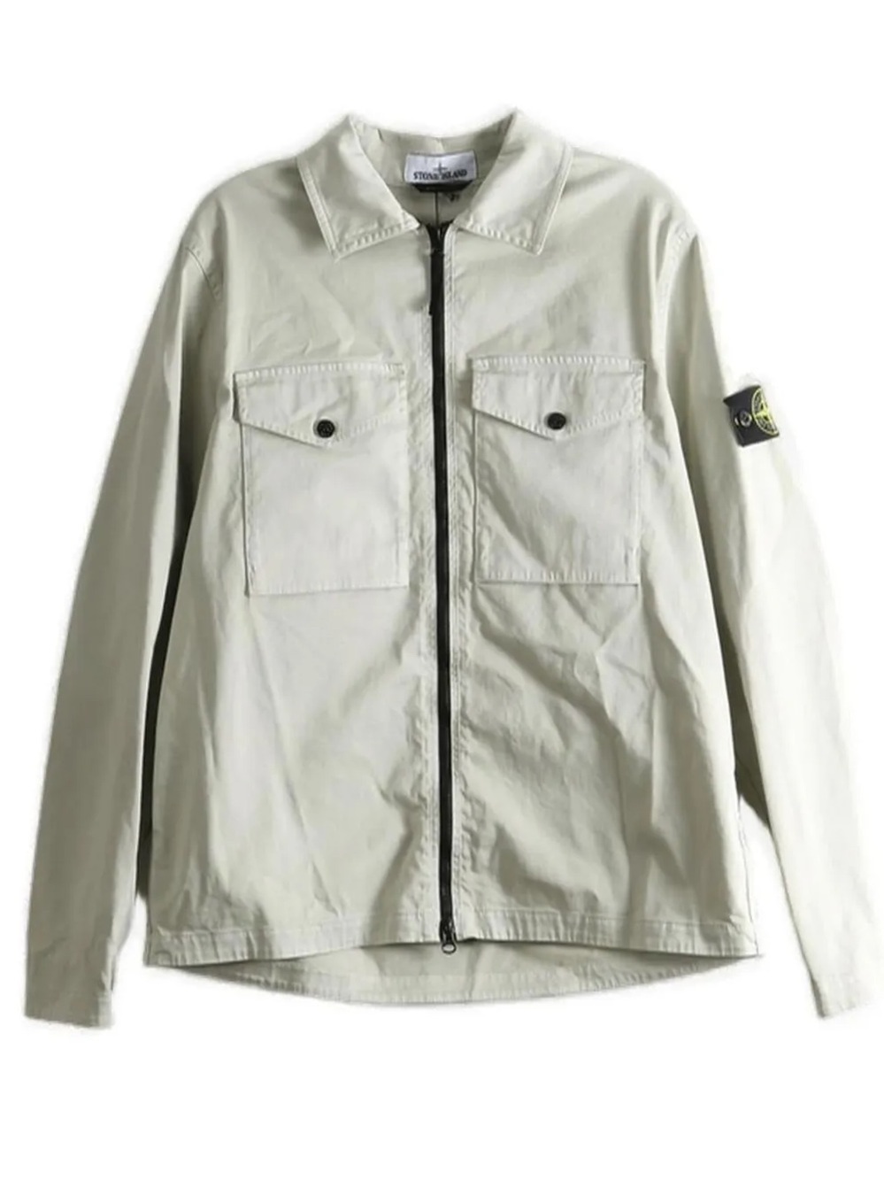 Stone Island Logo-Patch Zip-Up Overshirt